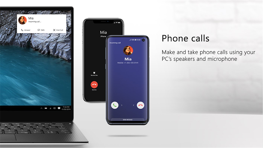 Dell Mobile Connect có tính năng nghe, gọi, gửi tin nhắn tìm kiếm danh bạ trực tiếp từ máy tính.